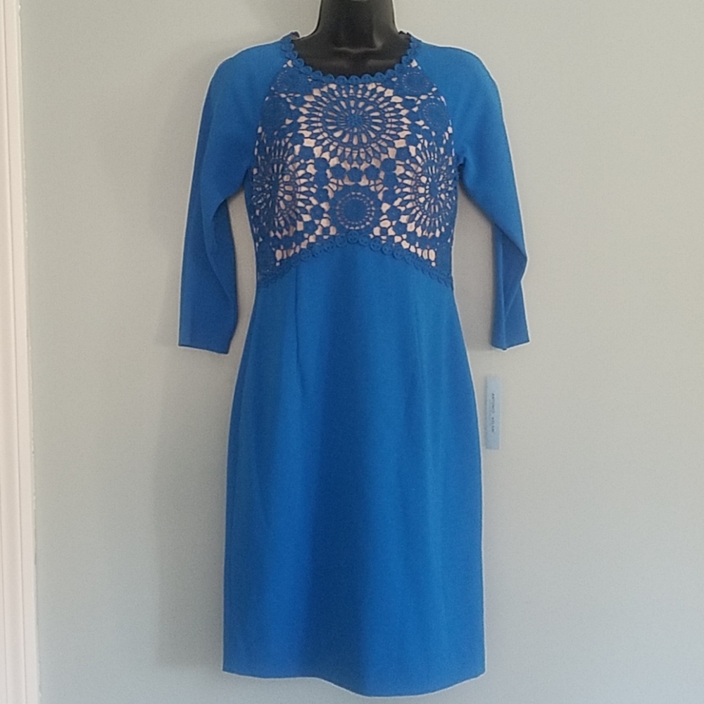 NEW! Antonio Melani Embroidered Sheath Dress SZ 2